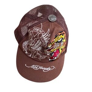 Ed Hardy Trucker Cap Tiger New York Vintage Tattoo Wear Embroidered Bejeweled